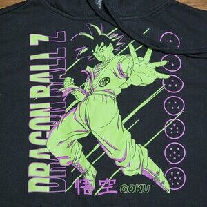 Dragon Ball Z LS Black Hoodie "Goku" - Size Small